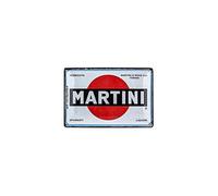 Nostalgic-Art Plaque vintage, Martini - Logo White - Idée de cadeau pour amateurs de cocktails, en métal, Design rétro pour décoration, 20 x 30 cm