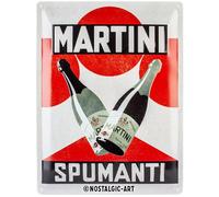 Nostalgic-Art - Enseigne Plaque en Métal Émaillée 30x40cm - Martini Spumanti