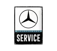 Nostalgic-Art Plaque Vintage Mercedes-Benz - Service - Cadeau pour Les Fans d'accessoires Automobiles, en métal, Déco Design Retro, 30 x 40 cm