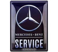 Nostalgic-Art Plaque Vintage, Mercedes Benz Service - Idée de Cadeau pour Fans de Voitures, en métal, Design rétro pour la décoration, 30 x 40 cm
