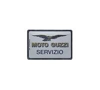 Nostalgic-Art Plaque Vintage, Moto Guzzi - Servizio - Idée de Cadeau pour Fans de Moto, en métal, Design Retro pour la décoration, 20 x 30 cm