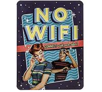 Nostalgic-Art Plaque Vintage, No WiFi - Idée de Cadeau pour nostalgiques, en métal, Design Retro pour la décoration, 15 x 20 cm