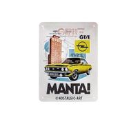 Nostalgic-Art Plaque vintage, Opel - Manta! GT/E - Idée de cadeau pour fans de voitures, en métal, Design rétro pour la décoration, 15 x 20 cm