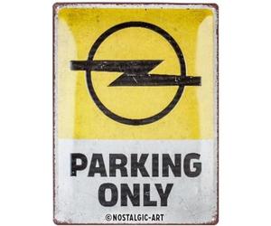 Nostalgic-Art Plaque vintage, Opel - Parking Only - Idée de cadeau pour fans de voitures, en métal, Design rétro pour la décoration, 30 x 40 cm