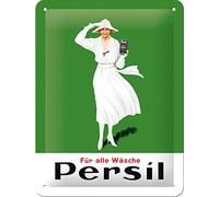 Nostalgic-Art Plaque Vintage Persil - Lady in White - Idée de Cadeau pour Les nostalgiques, en métal, Design Retro pour la décoration, 15 x 20 cm