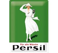 Nostalgic-Art Plaque Vintage Persil - Lady in White - Idée de Cadeau pour Les nostalgiques, en métal, Design Retro pour la décoration, 30 x 40 cm