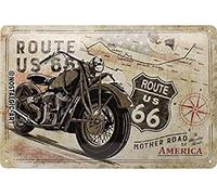 Nostalgic-Art Plaque vintage Route 66 - Bike Map - Idée de cadeau pour les fans de moto, en métal, Design retro pour la décoration, 20 x 30 cm 22279