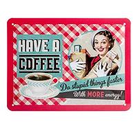 Nostalgic-Art Plaque Vintage Say it 50's - Have A Coffee - Idée de Cadeau pour Les nostalgiques, en métal, Design Retro pour la décoration, 15 x 20 cm