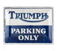 Nostalgic-Art Plaque vintage, Triumph - Parking Only - Idée de cadeau pour fans de moto, en métal, Design rétro pour la décoration, 30 x 40 cm