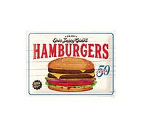 Nostalgic-Art Plaque Vintage USA - Hamburgers - Idée de Cadeau pour Les Amateurs de dîner, en métal, Design Retro pour la décoration, 30 x 40 cm