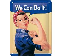 Nostalgic-Art Plaque Vintage USA - We Can do it - Idée de Cadeau pour Les Femmes, en métal, Design Retro pour la décoration, 15 x 20 cm