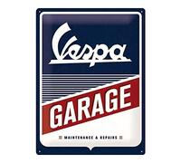 Nostalgic-Art Plaque vintage Vespa - Garage - Idée de cadeau pour les fans de scooters, en métal, Design retro pour la décoration, 30 x 40 cm