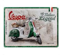 Nostalgic-Art Plaque vintage Vespa - Italian Legend - Idée de cadeau pour les fans de scooters, en métal, Design retro pour la décoration, 30 x 40 cm