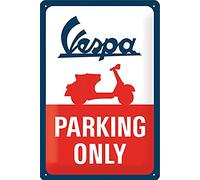 Nostalgic-Art Plaque Vintage Vespa - Parking Only - Idée de Cadeau pour Les Fans de Scooters, en métal, Design Retro pour la décoration, 20 x 30 cm 22282