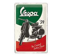 Nostalgic-Art Plaque Vintage Vespa - The Italian Classic - Idée de Cadeau pour Les Fans de Scooters, en métal, Déco Design Retro, 20 x 30 cm