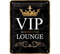 Nostalgic-Art Plaque Vintage VIP Lounge - Idée de Cadeau pour des Personnes spéciales, en métal, Design Retro pour la décoration, 15 x 20 cm