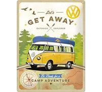 Nostalgic-Art Plaque Vintage Volkswagen - Bulli T1 - Let's Get Away - Idée de Cadeau pour Le Bus VW, en métal, Déco Design Retro, 30 x 40 cm
