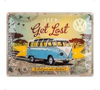 Nostalgic-Art Plaque vintage Volkswagen - Bulli T1 - Let's Get Lost - Idée de cadeau pour le bus VW, en métal, Déco design retro, 30 x 40 cm
