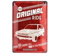 Nostalgic-Art Plaque Vintage Volkswagen - VW Golf - Original Ride - Idée de Cadeau pour Les Fans de VW, en métal, Déco Design Retro, 20 x 30 cm