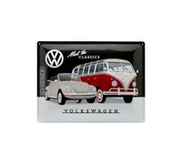 Nostalgic-Art Plaque vintage Volkswagen - VW - The Classics - Idée de cadeau pour le bus VW & Coccinelle, en métal, Déco design retro, 30 x 40 cm 23255