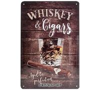 Nostalgic-Art 22257 Plaque en tôle Open Bar Whiskey 20 x 30 cm