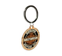 Nostalgic-Art Porte-clé rétro, Ø 4 cm, Harley - Genuine Motor Oil | original Harley-Davidson license product (OLP), en métal, design vintage, Idée cadeau pour motards