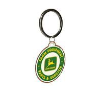 Nostalgic-Art Porte-clé rétro, Ø 4 cm, John Deere - Parts & Service | original John Deere license product (OLP), en métal, design vintage, Idée cadeau pour fans des tracteurs
