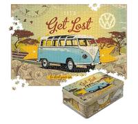 Nostalgic-Art Puzzle rétro 1000 pièces 68 x 48 cm VW Bulli - Let's Get Lost - Idée de cadeau - Produit original sous licence (OLP) pour adultes - Boîte métallique vintage
