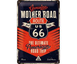 Nostalgic Art Route 66 The Ultimate Road Trip, panneau en fer-bl 30 cm x 20 cm