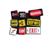 Nostalgic-Art, Set d'aimants rétro, Warning - Panneau d'avertissement comme Cadeau, Décoration pour Le frigo, Design Vintage, 9 pièces