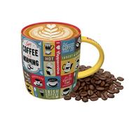 Nostalgic-Art Tasse à café rétro, 330 ml, Coffee Collage - Idée cadeau pour fans du café, mug en céramique, design vintage