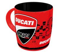 Nostalgic-Art Tasse à café rétro, 330 ml, Ducati Corse - Logo Racing - Idée cadeau pour motards, Official License Product (OLP), mug en céramique, design vintage