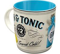 Nostalgic-Art Tasse à café rétro, 330 ml, Gin & Tonic Served Cold - Idée de cadeau comme accessoire du bar, mug en céramique, design vintage
