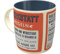 Nostalgic-Art Tasse à café rétro, 330 ml, règles d'atelier, idée cadeau pour artisans, tasse en céramique, design vintage avec inscription en allemand