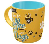 Nostalgic-Art Tasse à café rétro, Coffee and Dogs - Idée de cadeau pour propriétaires de chiens, en céramique, design vintage avec citation, 330 ml