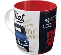Nostalgic-Art Tasse à café rétro, Fiat - Good things - Idée de cadeau pour fans de voitures, en céramique, Design vintage, 330 ml