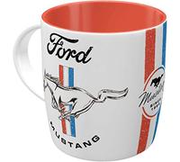 Nostalgic-Art Tasse à café rétro, Ford Mustang - Horse & Stripes Logo - Idée de cadeau pour fans de voitures, en céramique, Design vintage, 330 ml