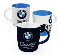 Nostalgic-Art Lot de 3 tasses à café rétro 330 ml avec logo BMW - Idée cadeau pour les fans d'accessoires BMW - Produit original sous licence (OLP) - Tasse en céramique - Design vintage