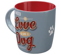 Nostalgic-Art Tasse à café rétro, Love Dog - Idée de Cadeau pour propriétaires de Chiens, en céramique, Design Vintage, 330 ML