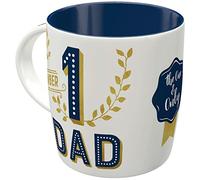 Nostalgic-Art Tasse à café rétro, Number 1 Dad - Idée de cadeau pour papa, en céramique, design vintage avec une citation, 330 ml