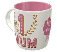 Nostalgic-Art Tasse à café rétro, Number 1 Mum - Idée de cadeau pour maman, en céramique, design vintage avec une citation, 330 ml