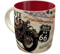 Nostalgic-Art Tasse à café rétro, Route 66 Bike Map - Idée de cadeau pour fans de moto, en céramique, Design vintage, 330 ml