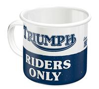 Nostalgic Art – Tasse en émail Triumph 'Riders Only' – Design vintage 360 ml