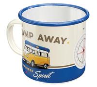Nostalgic-Art Tasse en émail rétro, 360 ml, VW Bulli - Let's Camp Away