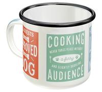 Nostalgic-Art Tasse rétro en émail, Dog Rules - Idée de cadeau pour propriétaires de chiens, Mug de camping, Design vintage, 360 ml
