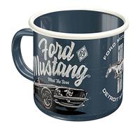 Nostalgic-Art Tasse rétro en émail, Ford Mustang - The Boss - Idée de cadeau pour fans d'automobiles, Mug de camping, Design vintage, 360 ml 43225