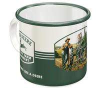 Nostalgic-Art Tasse rétro en émail, John Deere - Quality Farm - Idée de cadeau pour fans de tracteurs, Mug de camping, Design vintage, 360 ml