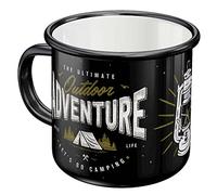 Nostalgic-Art Tasse rétro en émail, Outdoor Adventure - Une idée de cadeau pour fans de camping, Mug de camping, Design vintage avec citation, 360 ml
