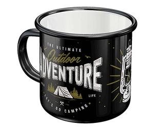 Nostalgic-Art Tasse rétro en émail, Outdoor Adventure - Une idée de cadeau pour fans de camping, Mug de camping, Design vintage avec citation, 360 ml
