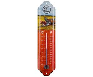 Nostalgic-Art Thermomètre analogique, 7 x 28 cm, Claas - The Harvest Specialists - Idée de cadeau pour fans de tracteurs, en métal, Design rétro